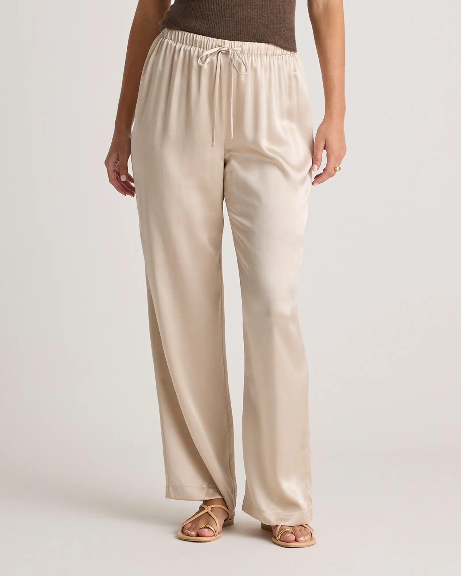 100% Washable Silk Drawstring Wide Leg Pant | Quince