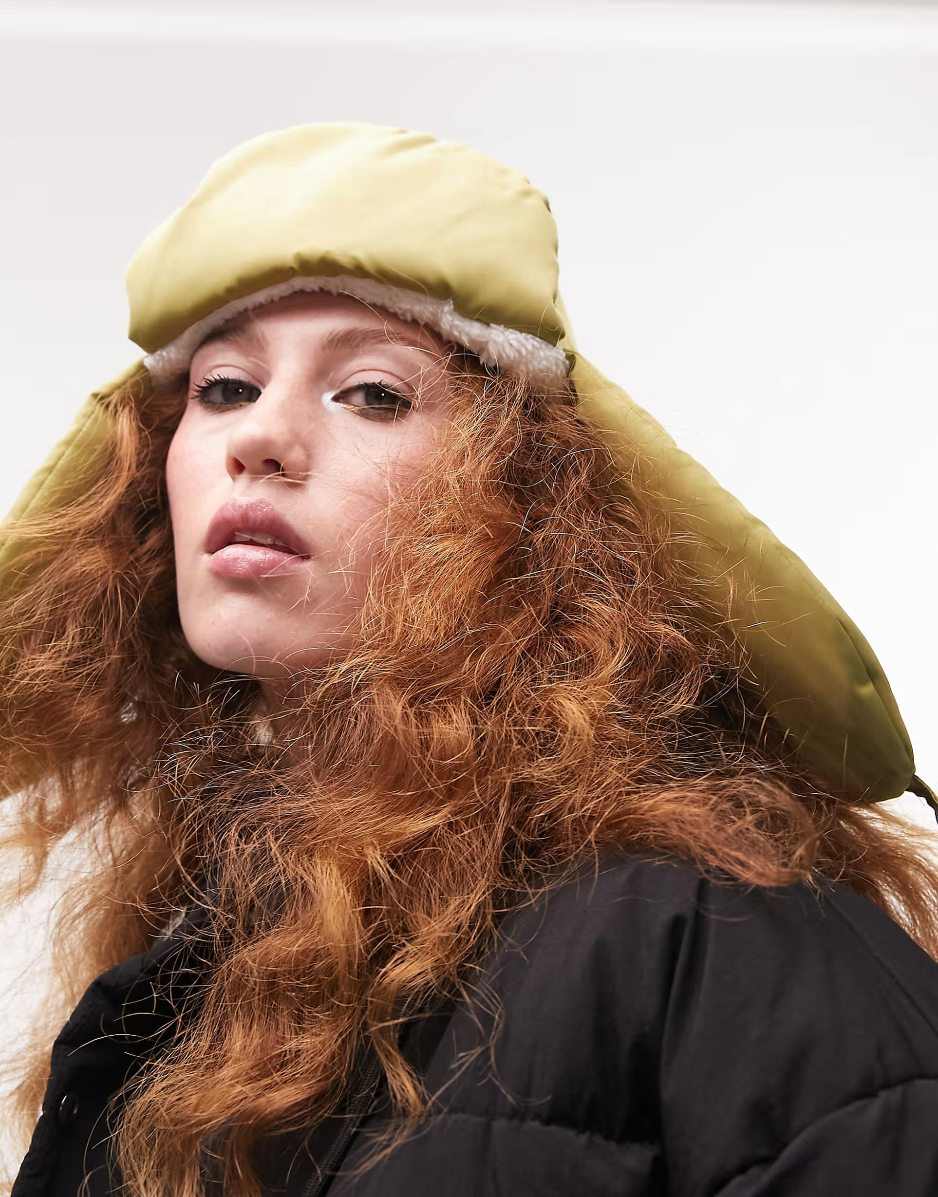 Topshop nylon trapper hat in khaki | ASOS (Global)
