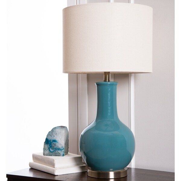 Abbyson Gourd Blue Ceramic 29-inch Table Lamp | Bed Bath & Beyond
