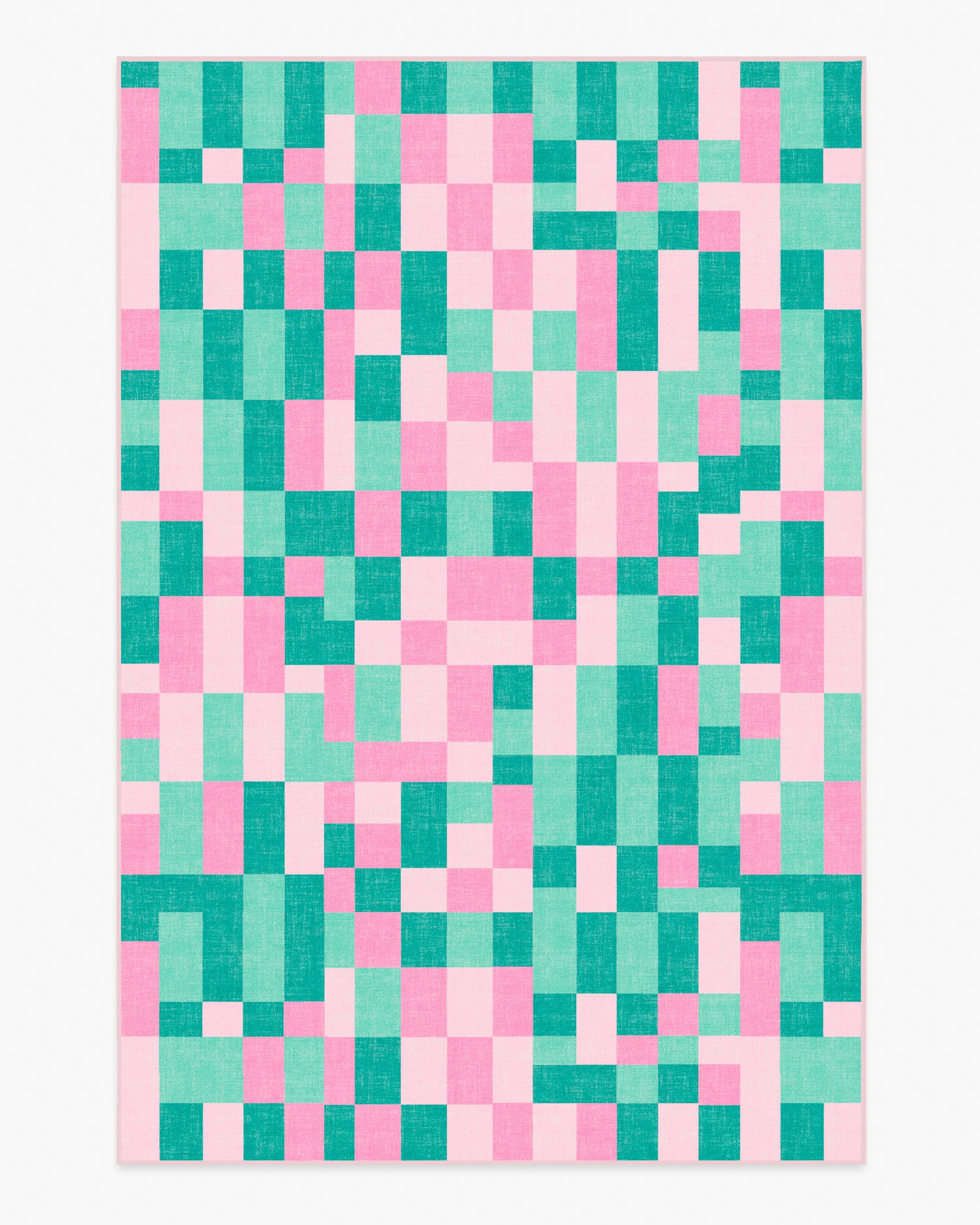 Building Blocks Pink & Green Rug | Ruggable US | Ruggable