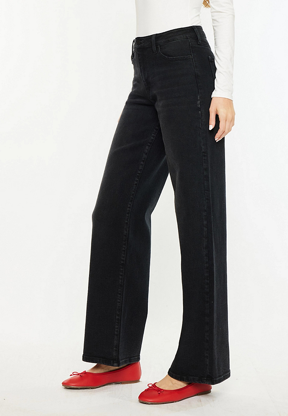 KanCan™ Black High Rise Wide Leg Jean | Maurices