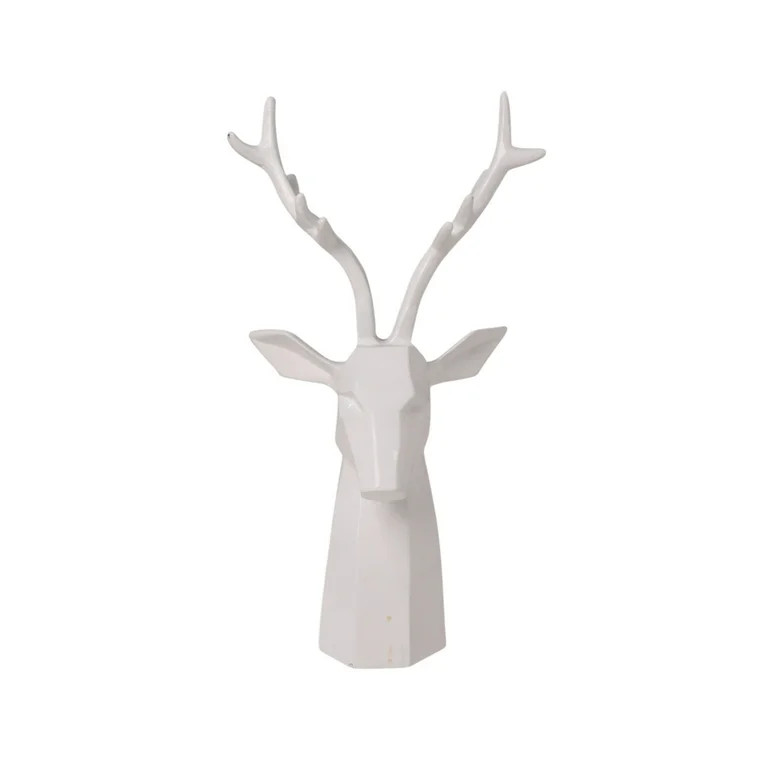 Aluminum Geometric Reindeer Christmas Tabletop Decoration, White, 14.5&quot;, by Holiday Time | Walmart (US)