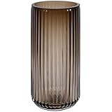 Dinyeo Small Cylinder Ribbed Brown Glass Flower Vase for Farmhouse Dining Table Centerpieces Deco... | Amazon (US)
