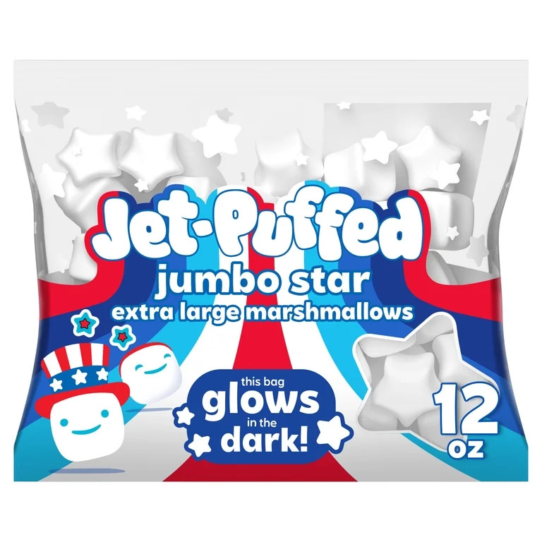 Jet-Puffed Jumbo Star Extra Large Marshmallows, 1 Bag, for S'mores and Americana Snacking, Fat Fr... | Walmart (US)