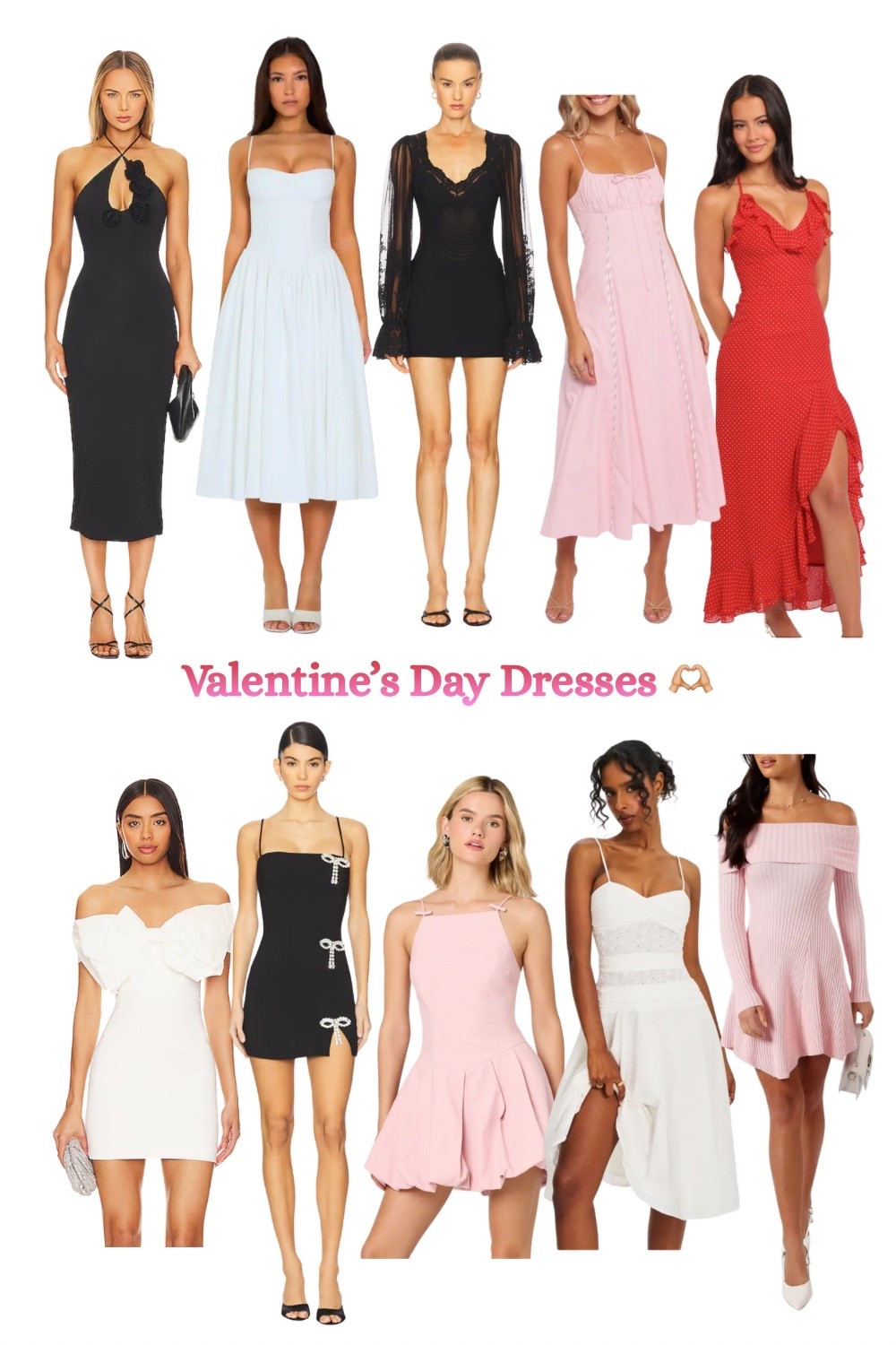 Valentine’s Day dresses/outfits, ranging from casual to cocktail 🥰 date night outfits, Valentine’s Day outfits, pink dress, mini dress, black dress, bodysuit, white dress, classy, feminine

#LTKFindsUnder100 #LTKSeasonal