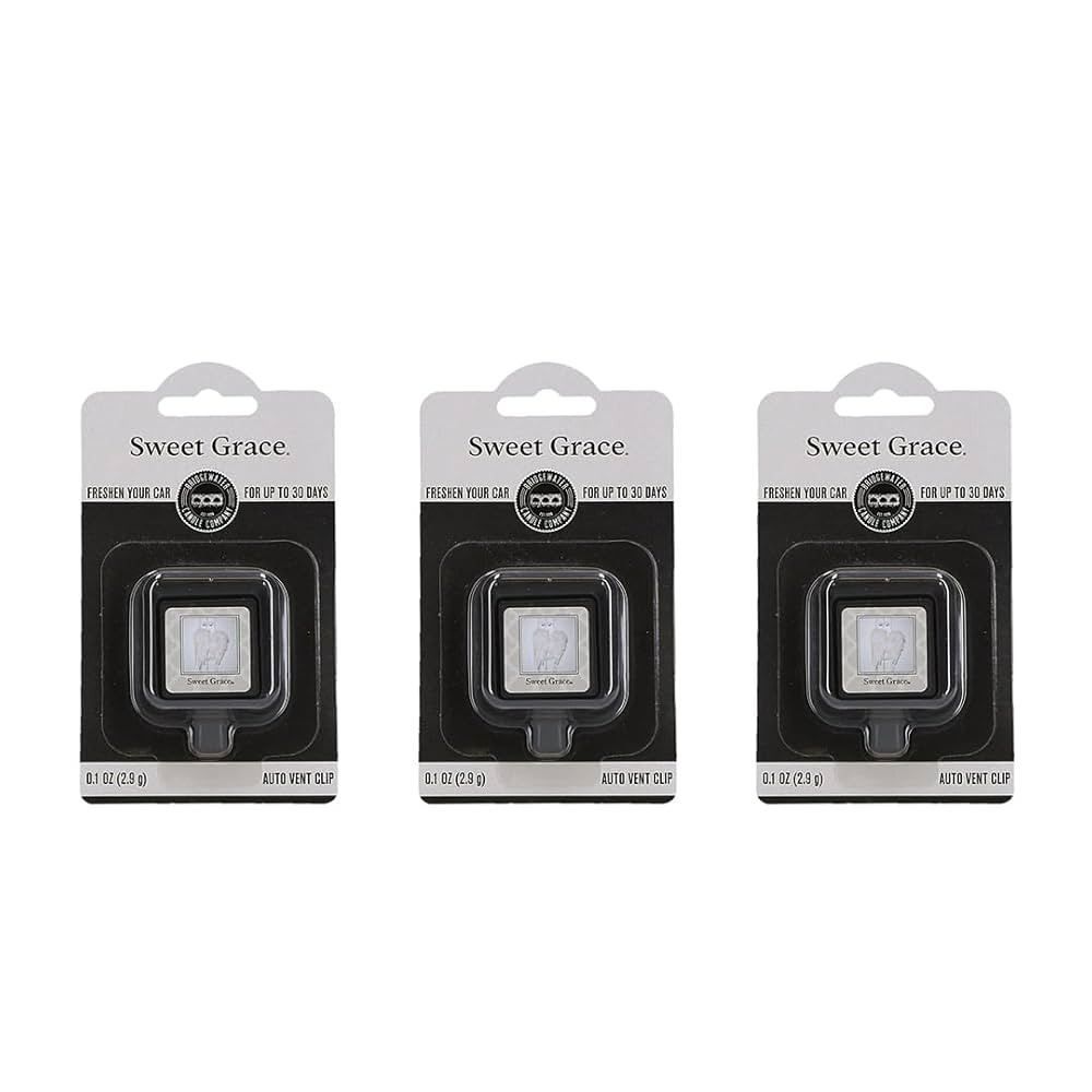 Bridgewater Candle Auto Vent Clip 3 Pack Long Lasting Car Air Freshener-Sweet Grace | Amazon (US)