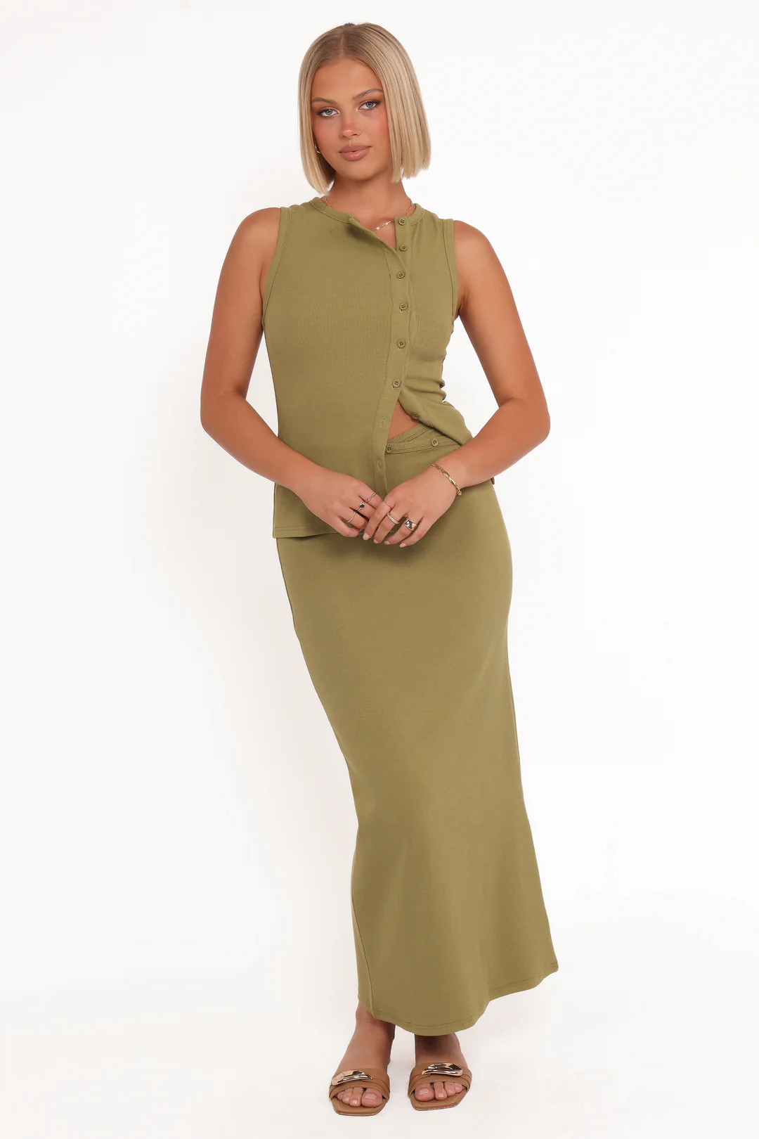 Adeline Two Piece Set - Olive Green | Petal & Pup (AU)