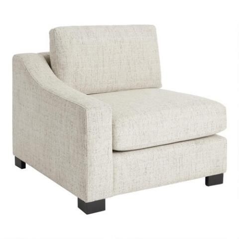 Cream Slope Arm Hayes Modular Sectional Left End Chair | World Market