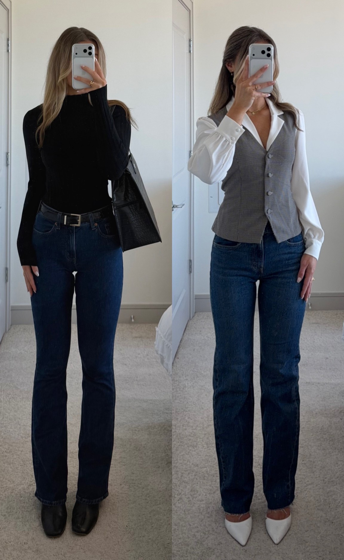 #abercrombiepartner styling my favorite dark wash @abercrombie jeans for the office 👩🏼‍💼💻  I’m 5’7 wearing 25 Long in both styles!

#LTKWorkwear