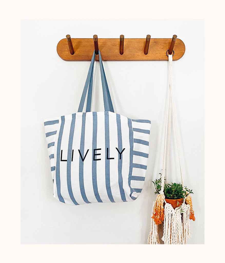 The Denim Stripe Tote: Denim Stripe | LIVELY