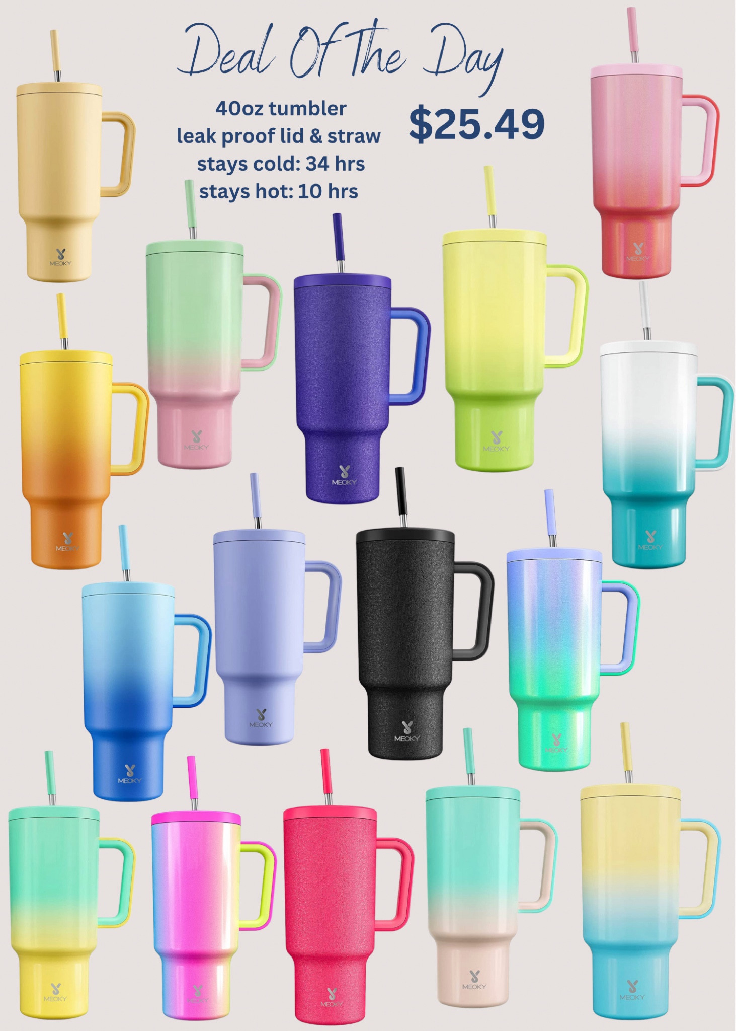 Honey ive been tearing these tiktok shop deals UP ! The Viral Meoky 40, meoky  40 oz tumbler