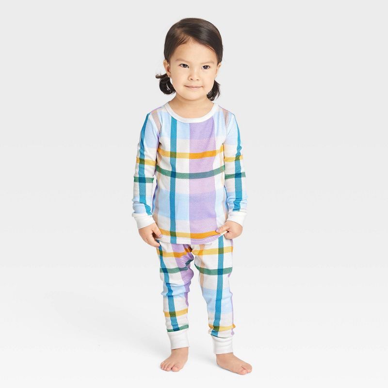 Toddler Plaid Matching Family Pajama Set - White | Target