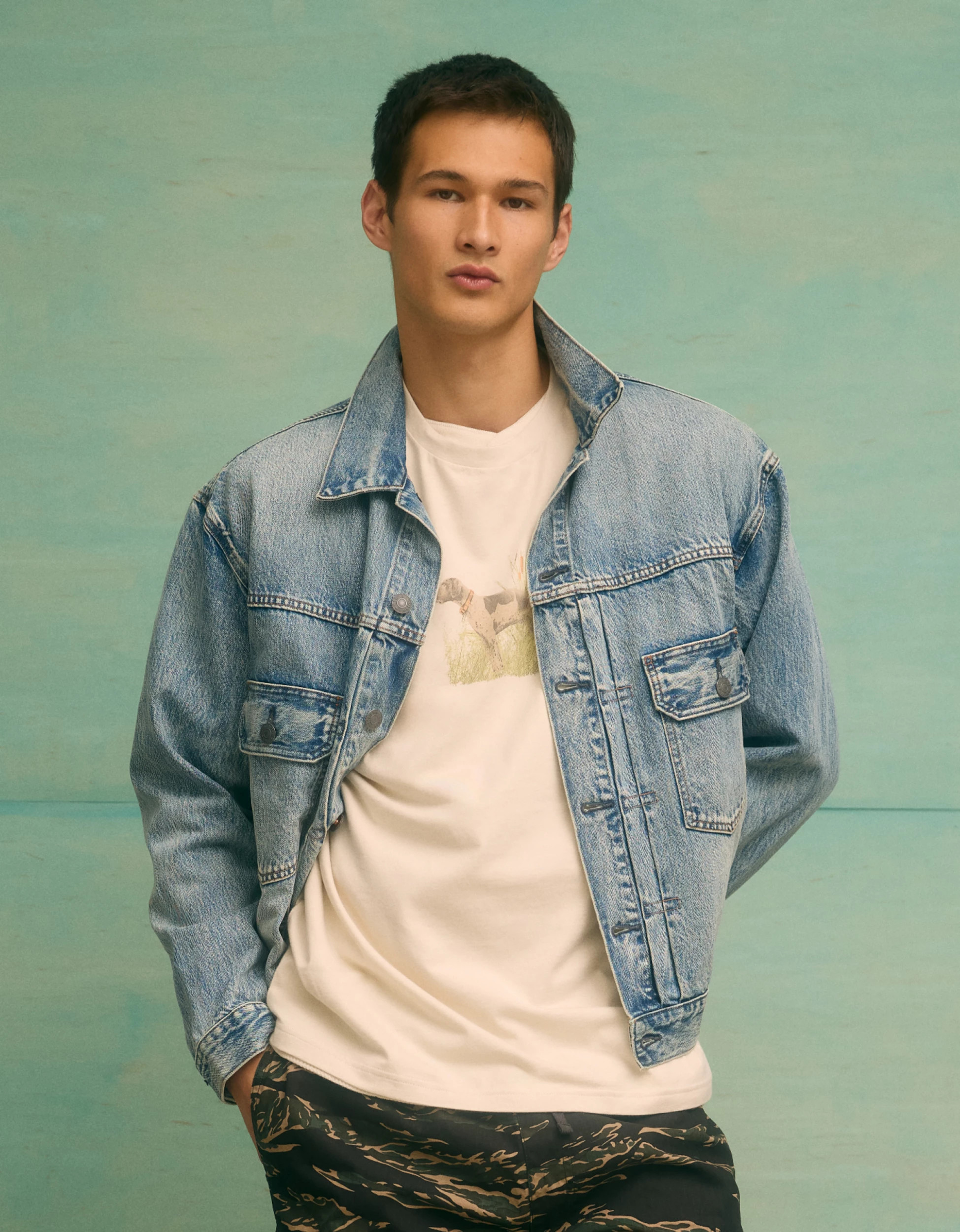 AE Slim Fit Denim Trucker Jacket | American Eagle Outfitters (US & CA)