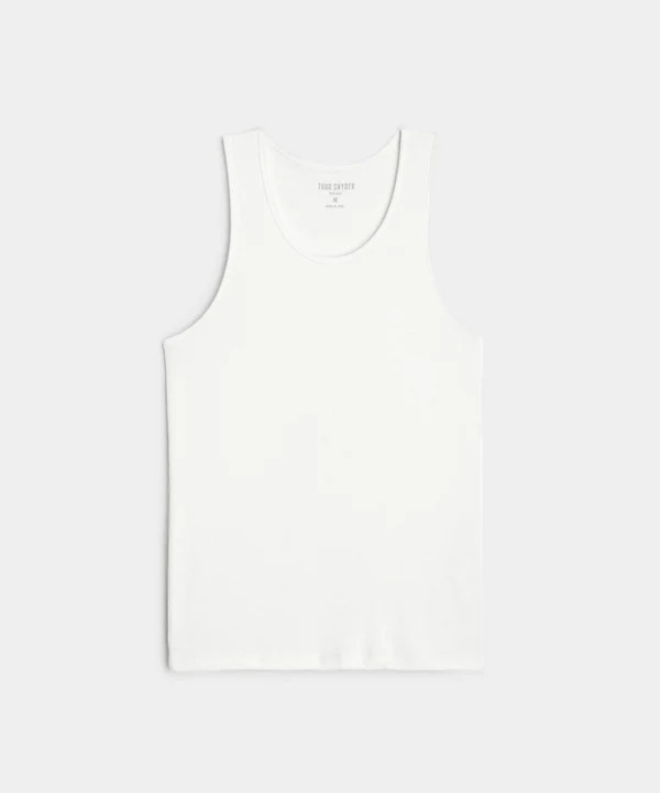 Ribbed Tank in White | Todd Snyder