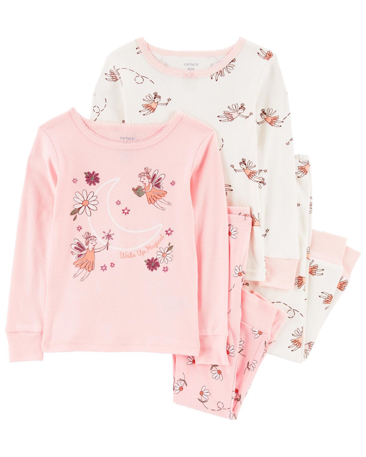 Pink/White Baby 4-Piece Fairy 100% Snug Fit Cotton Pajamas | carters.com | Carter's