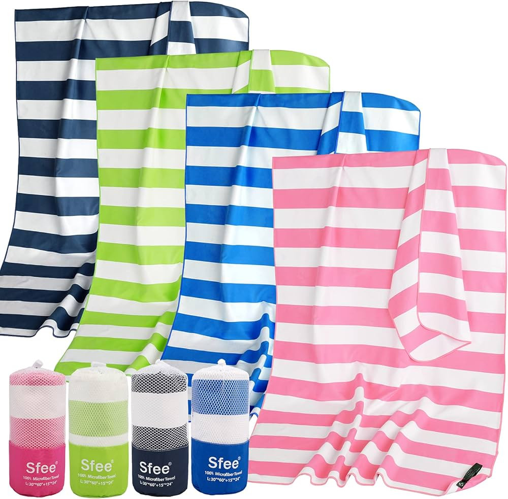 Sfee 2 in 1 Microfiber Oversized Beach Towel, Quick Dry Towel Travel Towel Camping Towel Super Ab... | Amazon (US)