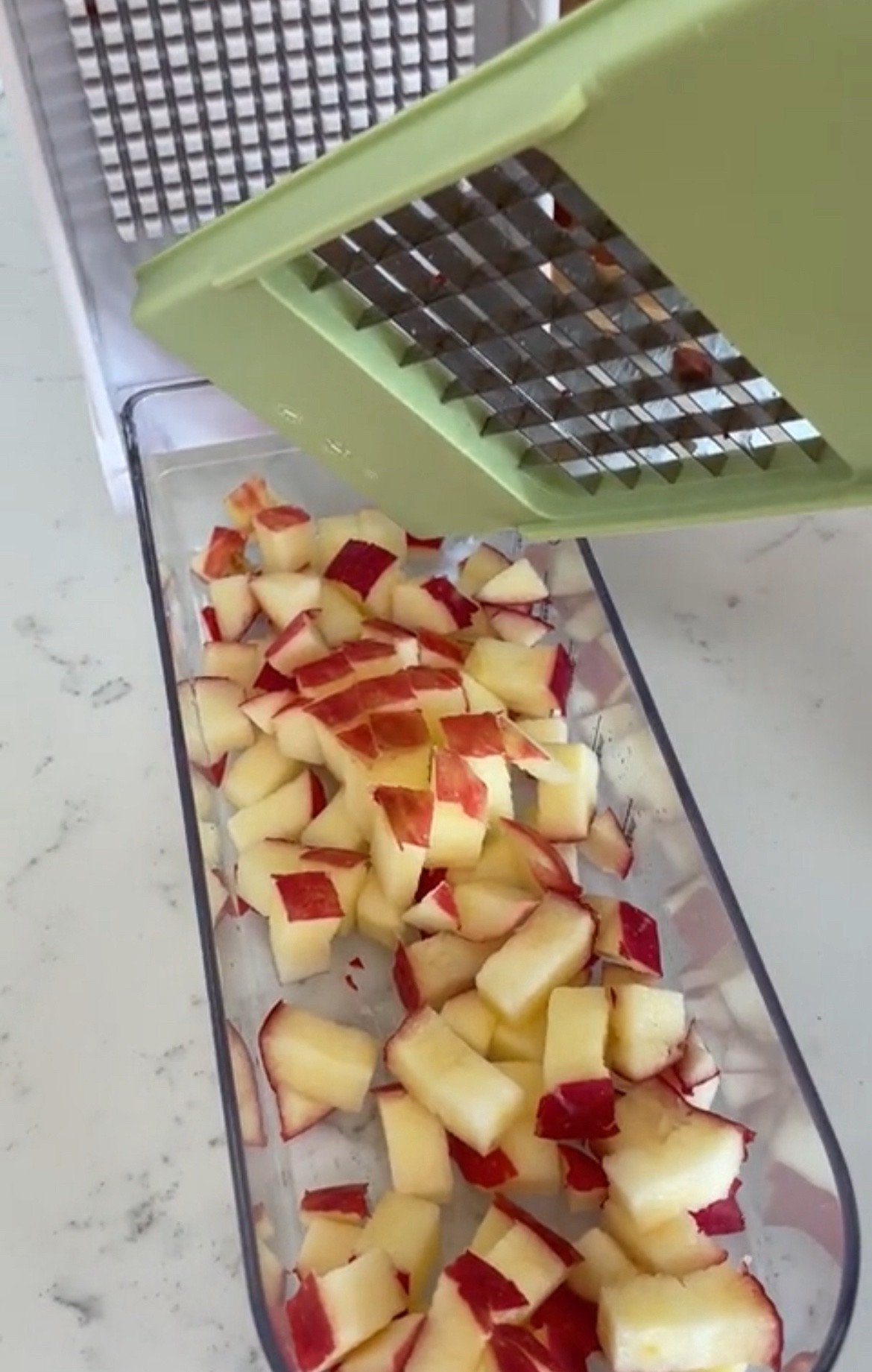 Get chopping!
A kitchen gadget that saves you time, cuts food into uniform pieces and easy to clean.