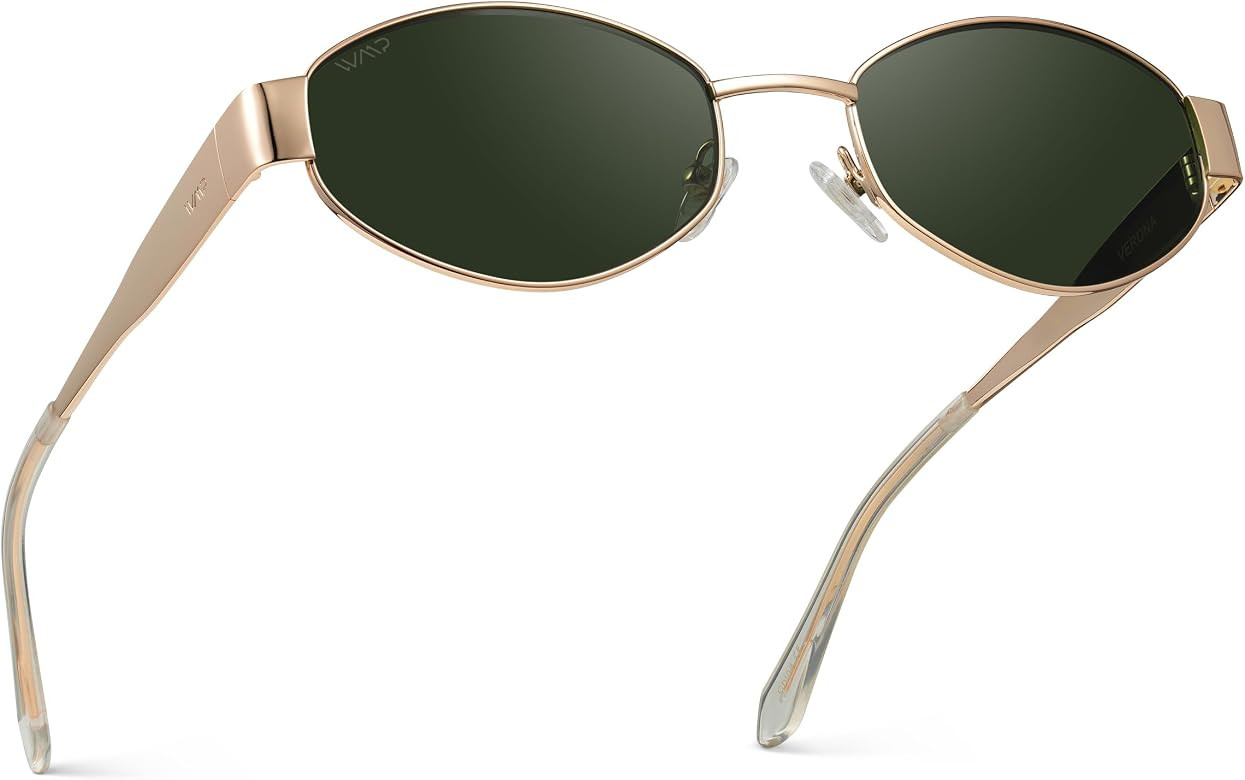 WMP Eyewear - Women's Retro Oval Sunglasses, Trendy Small Frame, 90s Inspired Fashion | Amazon (US)