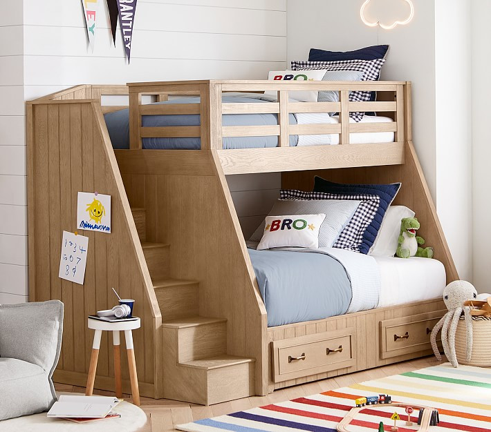 Belden Twin-Over-Full Stair Loft Bed | Pottery Barn Kids