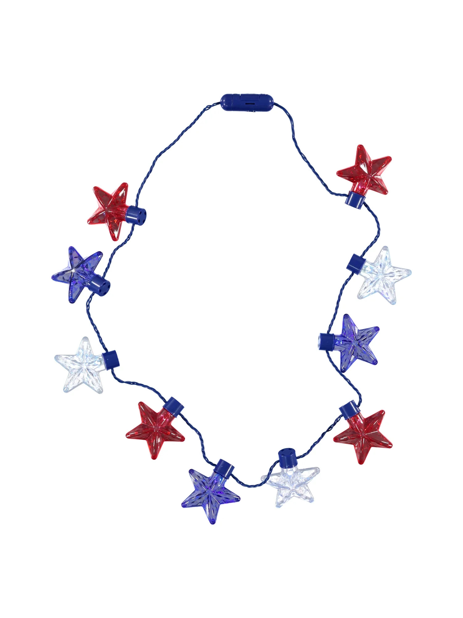Way to Celebrate Patriotic Jumbo Star Light Up Neckalce , 4 Pack - Walmart.com | Walmart (US)