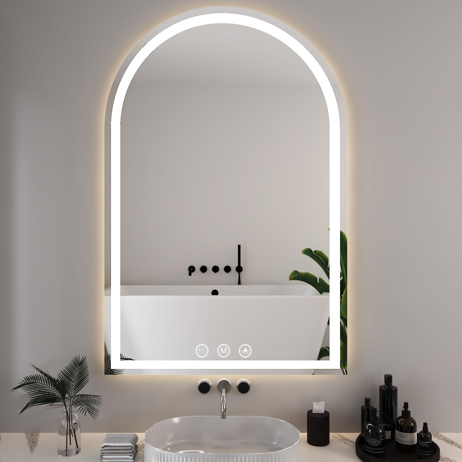 LED Bathroom Mirrors with Lights 32"x48"Arched Mirror for Wall,Anti-Fog,LED Mirrors with Front Li... | Amazon (US)