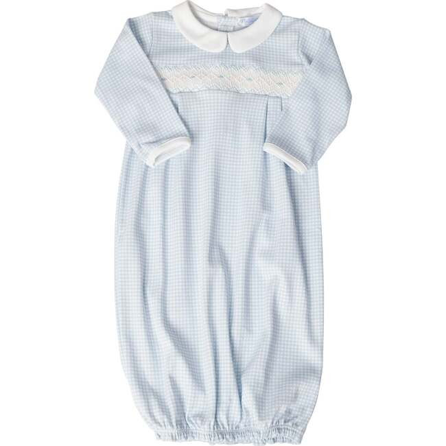 Gingham Smocked Gown, Blue | Maisonette
