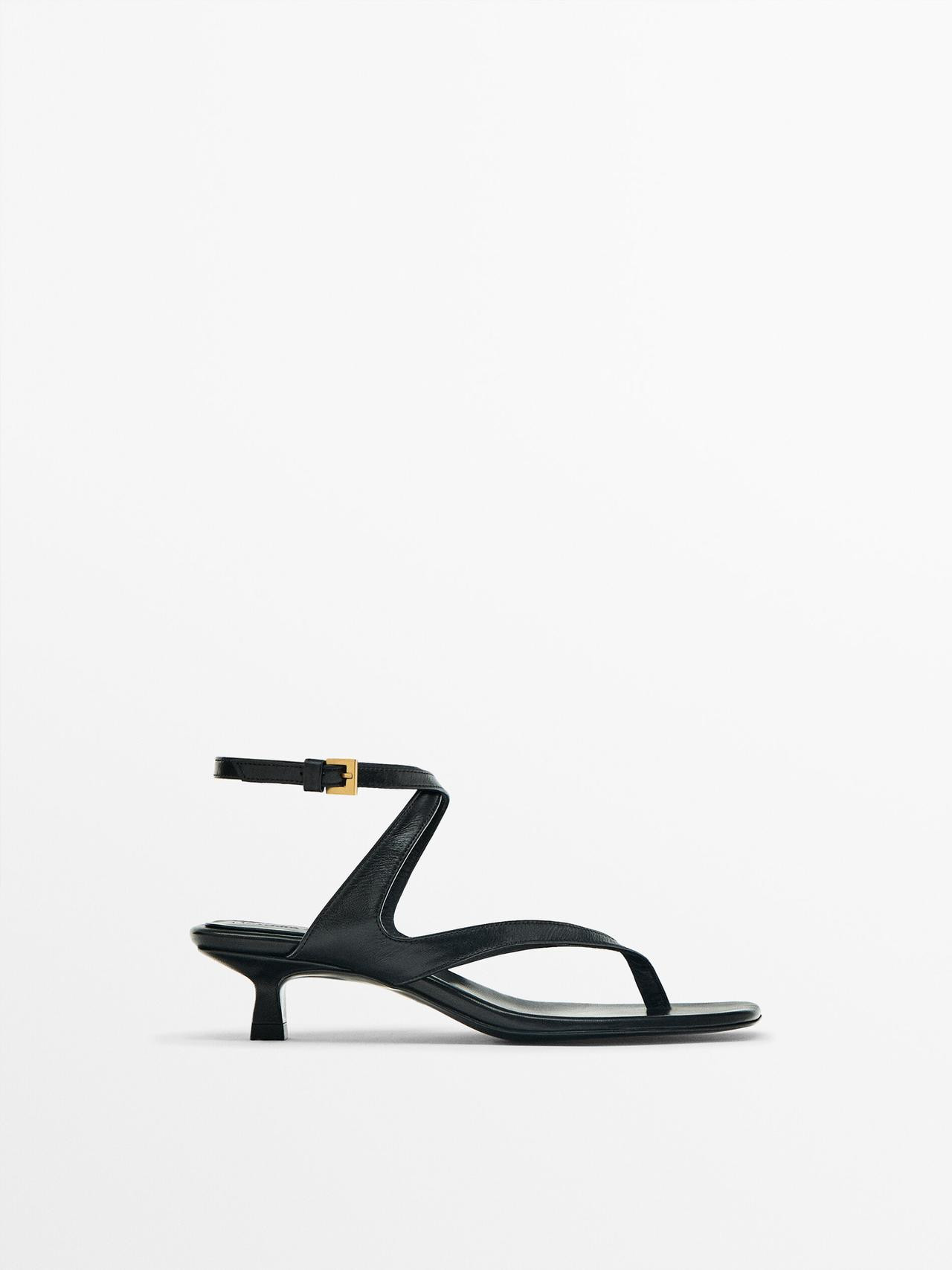Heeled sandals with crossover straps - Massimo Dutti Deutschland | Massimo Dutti DE