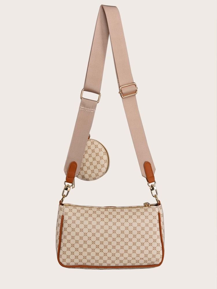 Graphic Crossbody Bag With Purse | SHEIN