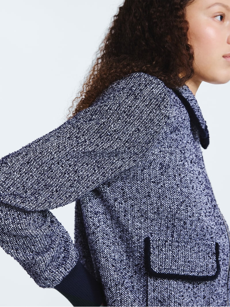 Free Assembly Women's Tweed Bomber Jacket, Sizes XS-XXL | Walmart (US)