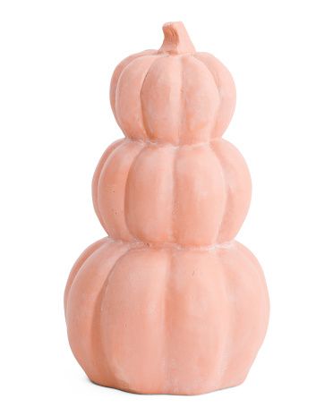 12.5in Terracotta Stacked Pumpkin Decor | TJ Maxx