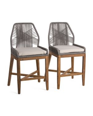Set Of 2 Rope Cross Weave Counter Stools | Chairs & Seating | Marshalls | Marshalls
