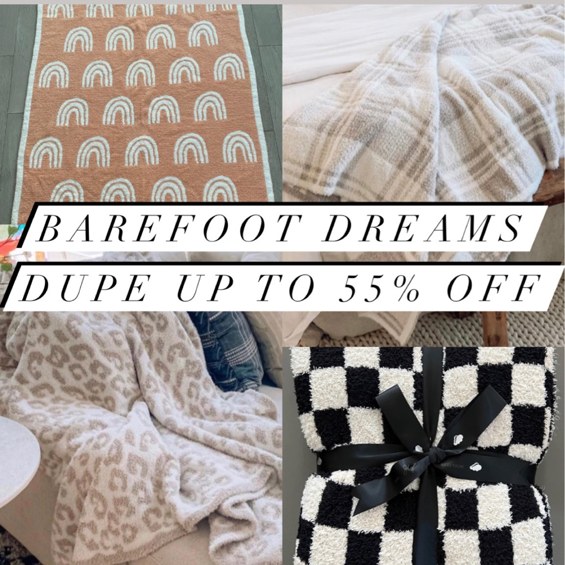 The styled collection barefoot dreams dupe on major sale Leopard blanket, checkered blanket, baby blanket

#LTKsalealert #LTKhome