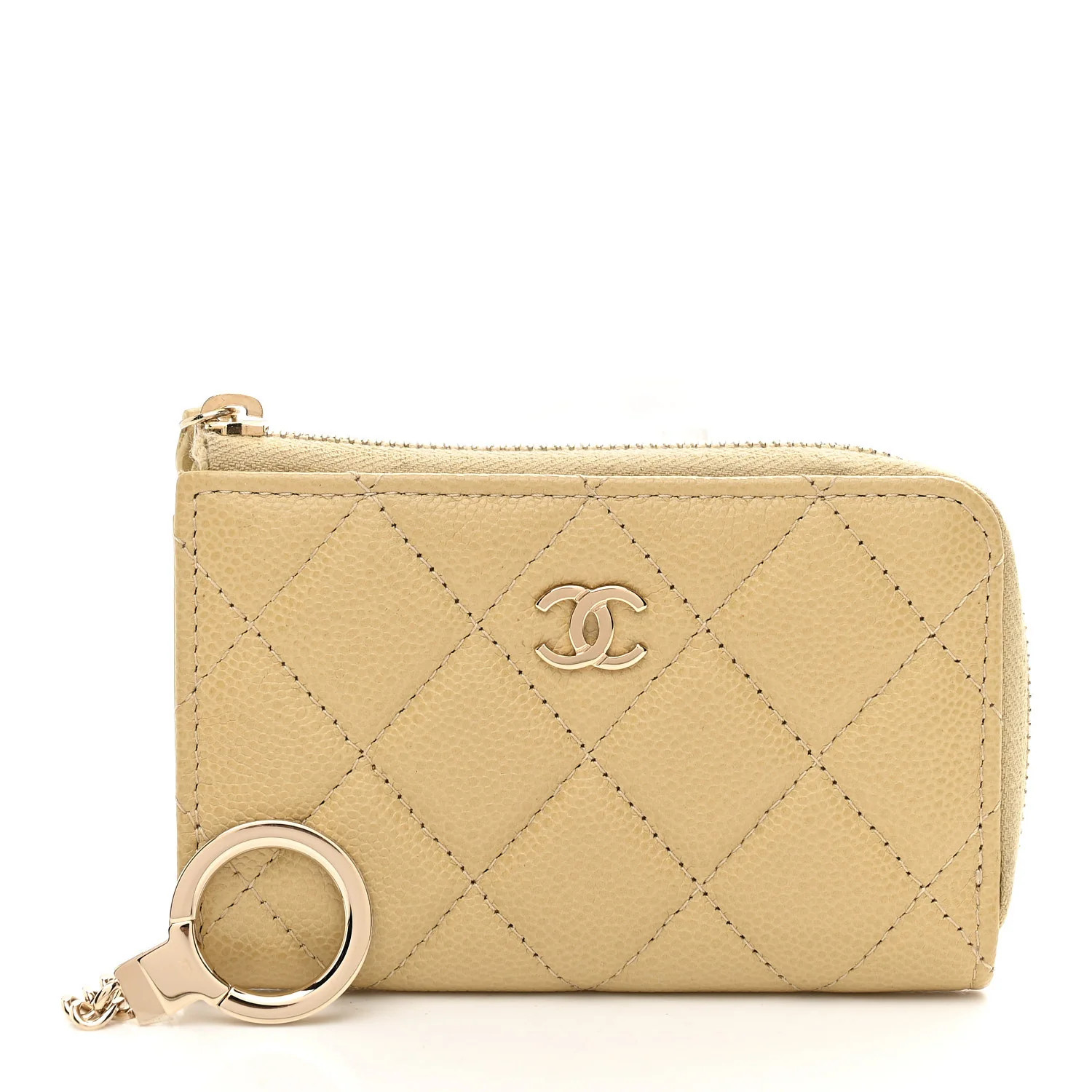 Chanel Caviar Quilted Zipped Key Holder Case Light Green 1881783 | FASHIONPHILE (US)