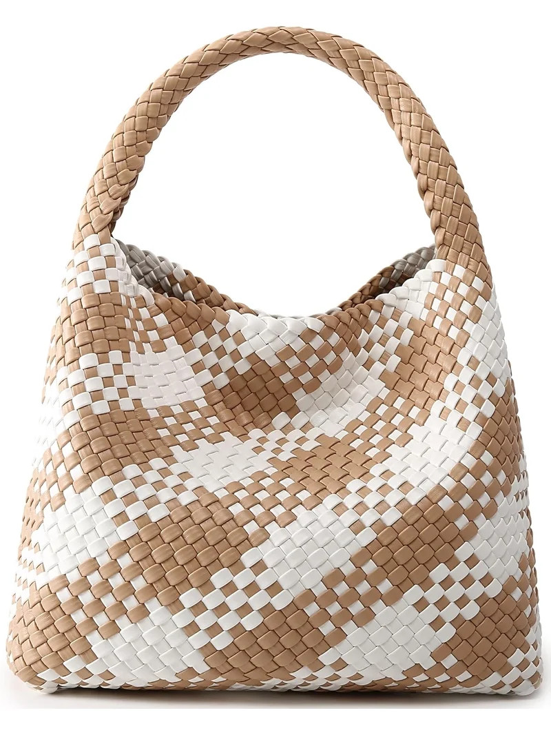 Queenoris Fashion Woven Purse for Women Top-handle Shoulder Bag Soft Summer Hobo Tote Bag | Walmart (US)