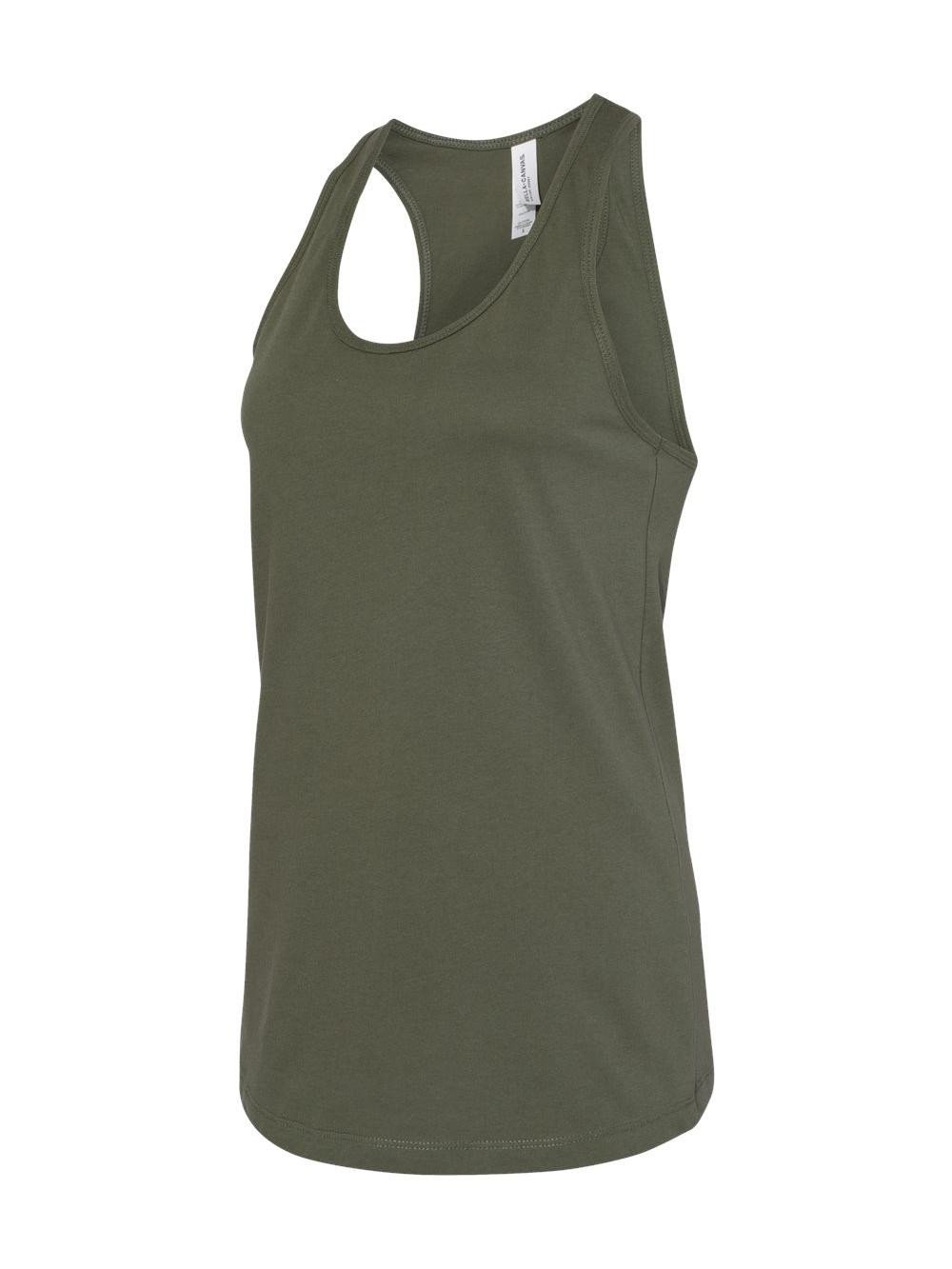BELLA + CANVAS - Women's Jersey Racerback Tank - 6008 - Military Green - Size: XL - Walmart.com | Walmart (US)