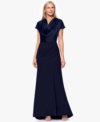 Betsy & Adam Women\u2019s Cowl Neck Long Gown - Macy's | Macy's