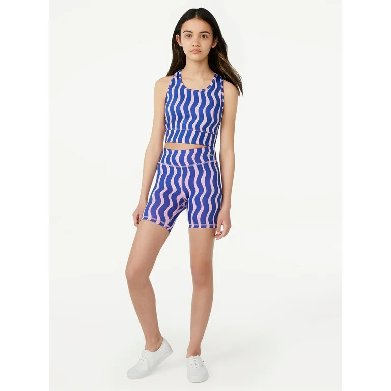Free Assembly Girls Printed Active Crop Top, Sizes 4-18 | Walmart (US)