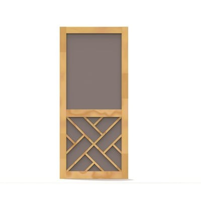 Screen Tight Chippendale 32-in x 80-in Finger Joint Wood Frame Hinged Screen Door Lowes.com | Lowe's