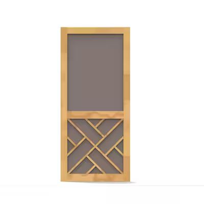 Screen Tight Chippendale 32-in x 80-in Finger Joint Wood Frame Hinged Screen Door Lowes.com | Lowe's