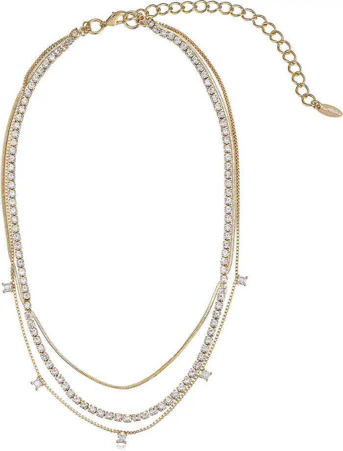 Set of 4 Crystal & Chain Link Necklaces | Nordstrom