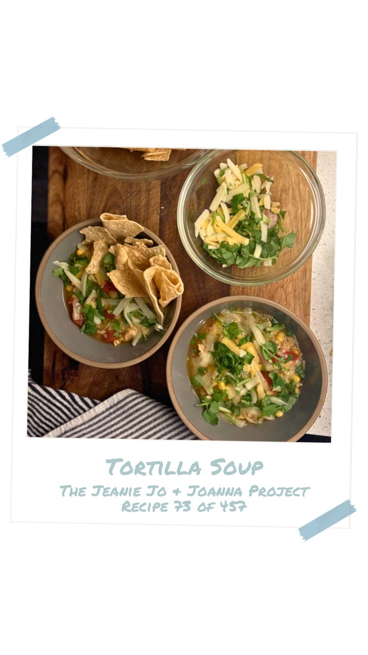 Maybe soup isn’t just food at all. Maybe it’s a story told in simmering broth, each ingredient a character adding its own line to the script. Chicken for comfort, rice for substance, corn for sweetness, and spices that know how to make an entrance.

Inspired by Julie & Julia, I’m cooking my way through Magnolia Table Volumes 1, 2, and 3. I’m calling it The Jeanie Jo & Joanna Project. Recipe 73 of 457 is Tortilla Soup—and here’s how it turned out.

The broth carried a smoky warmth, the chicken stayed tender, and the toppings turned each bowl into a choose-your-own-adventure. It was vibrant without being fussy, hearty without being heavy. A weeknight soup that tastes like it belongs at a long table with friends.

384 recipes to go!
Gracefully yours,
🫶🏻 Jeanie Jo

#LTKHome #LTKSeasonal