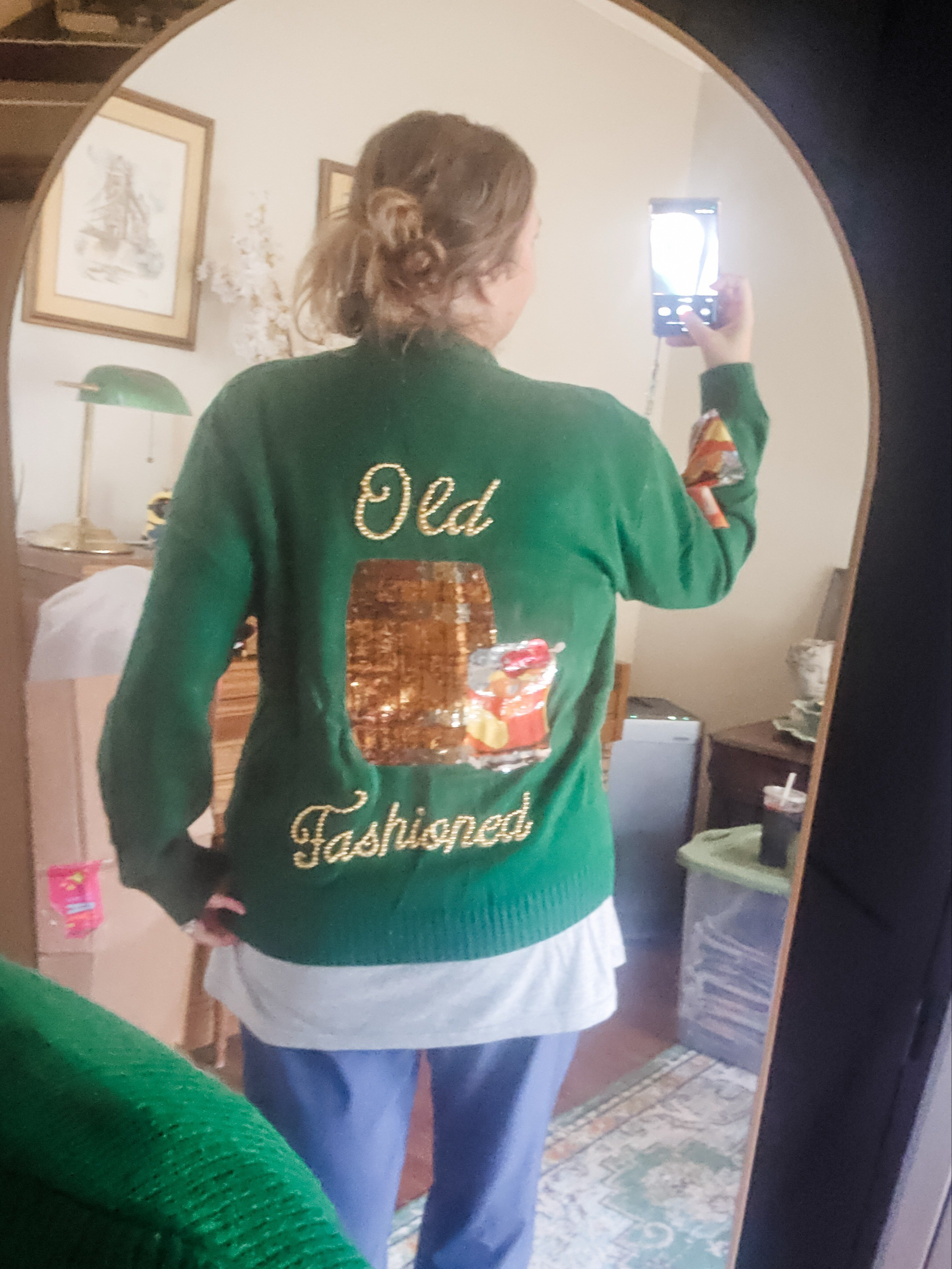 My custom old fashioned sweater with Queen of Sparkles! It will be cold this week so I will finally be able to wear it! Find these on livinglargeinlilly.com #livinglargeinlilly #oldfashioned #grandmillennial #genX #xennial #bourbon #kentucky #preppy 

#LTKSeasonal #LTKMidsize #LTKPlusSize
