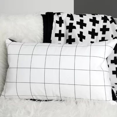 Grid Linen Lumbar Pillow | Wayfair North America