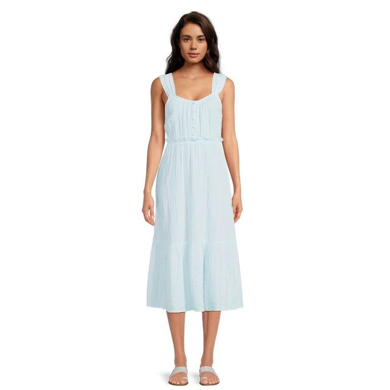 Time and Tru Sleeveless Doublecloth Midi Dress | Walmart OOTD | Spring Style | Walmart (US)