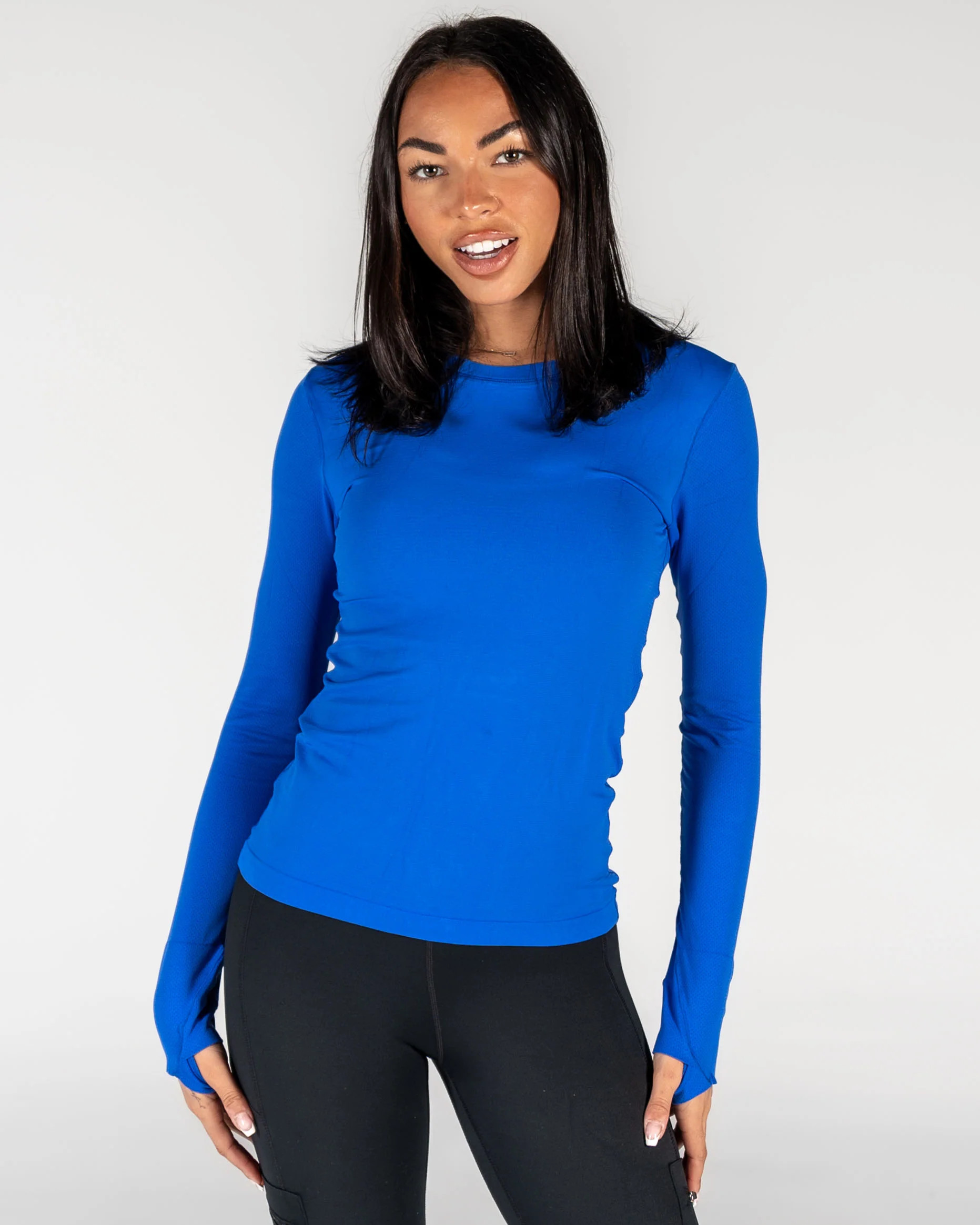 Tempo Seamless Long Sleeve - Cobalt Blue | Senita Athletics