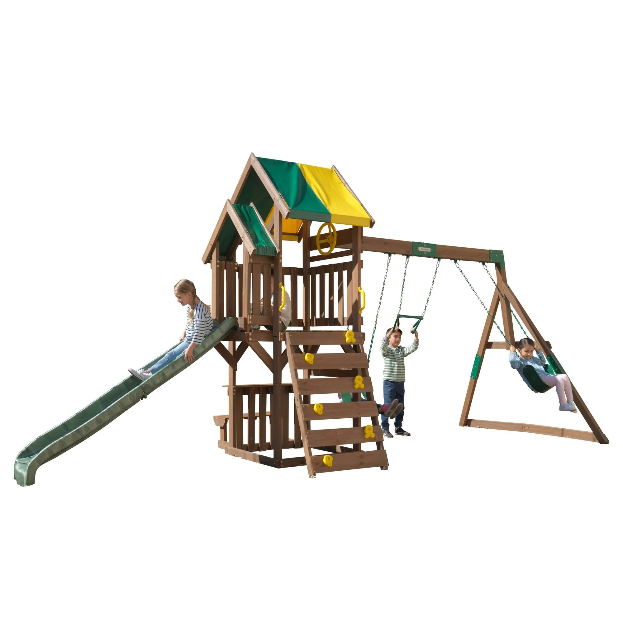 KidKraft Arbor Crest Wooden Swing Set / Playset with Table and Bench | Walmart (US)