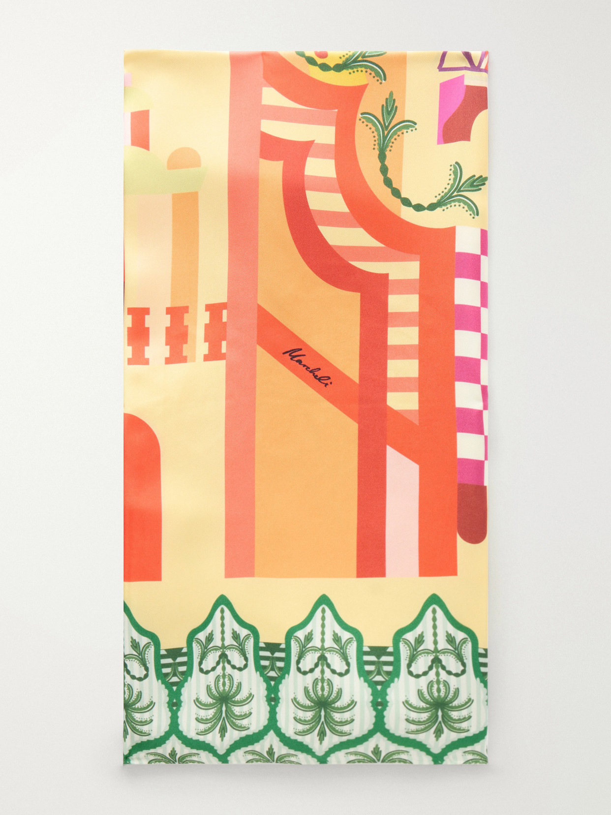 Cristiano Marcheli - Giulia Printed Silk-twill Scarf - Yellow | NET-A-PORTER (US)