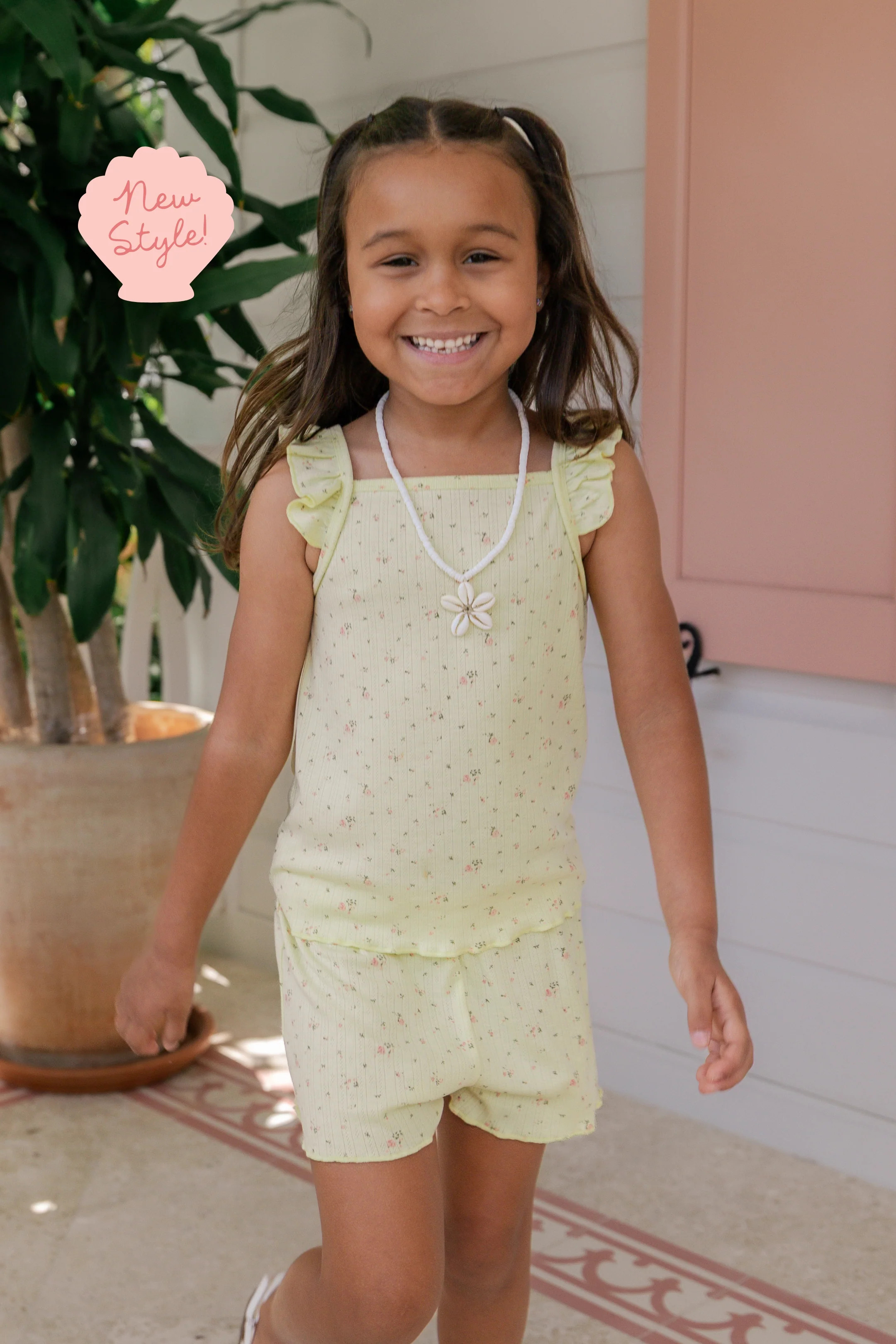 Yellow Pointelle Tank Short Set | Girls Boutique Daywear | In My Jammers | In My Jammers