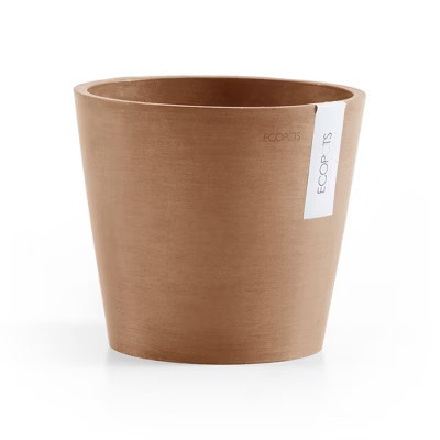 Ecopots Amsterdam Mini Durable Modern Round Recycled-Based Composite Flower Pot Planter, Terracotta Color, 7" | Target