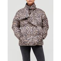 Kate Spade New York Reversible Leopard Print Padded Jacket - Animal | Very (UK)
